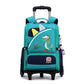 Children's Fashion Cartoon School Bags with 6 Wheels Trolley Backpack Teenagers Girls Rolling Backpack Students Kids Backpack