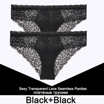 2 Teile/satz Nahtlose Unterwäsche Spitze Höschen für Damen, Sexy Dessous, Weibliche Unterhose Floral Spitze