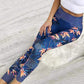 Damen Leggings Fitnesshose mit Streifen Druck, elastische Gym Workout Strumpfhosen, S-XL Laufhose Plus Größe