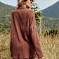 Sommer Strand Freizeit Taste, Damen Baumwollen Anzug aus Leinen, Zwei-stück Langarm-shirt Shorts Outfits