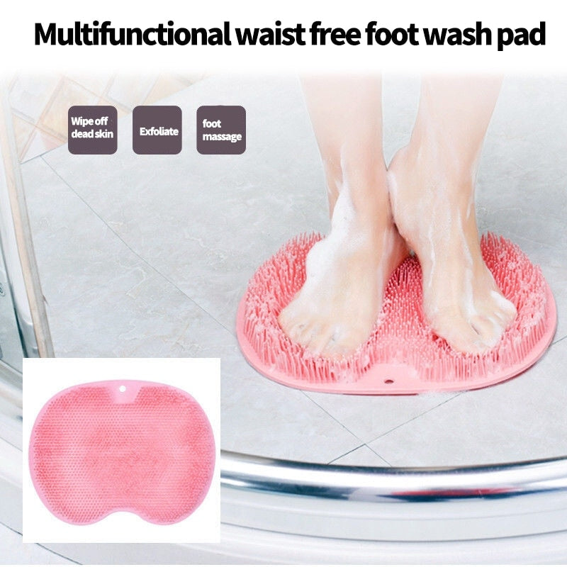 Fuß-und Rückenschrubber-Pad, multifunktionales Schrubb-Fußmassage-Pad, rutschfestes Fußpolster, Silikon-Badebürste