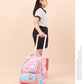 Children's Fashion Cartoon School Bags with 6 Wheels Trolley Backpack Teenagers Girls Rolling Backpack Students Kids Backpack