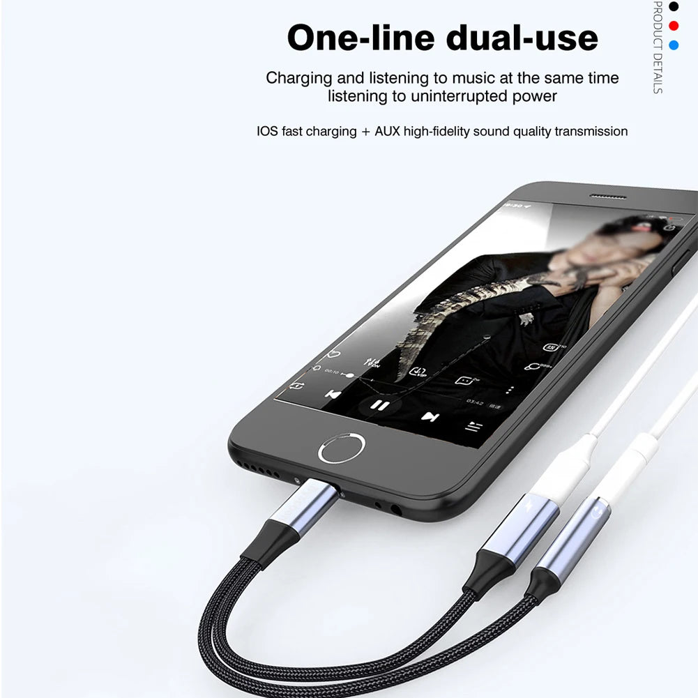 Lightning To 3 5 MM Jack AUX Cable Adapter For iPhone 12 13 14 Pro Adapter Headphone Connector Audio Splitter iphone accessories