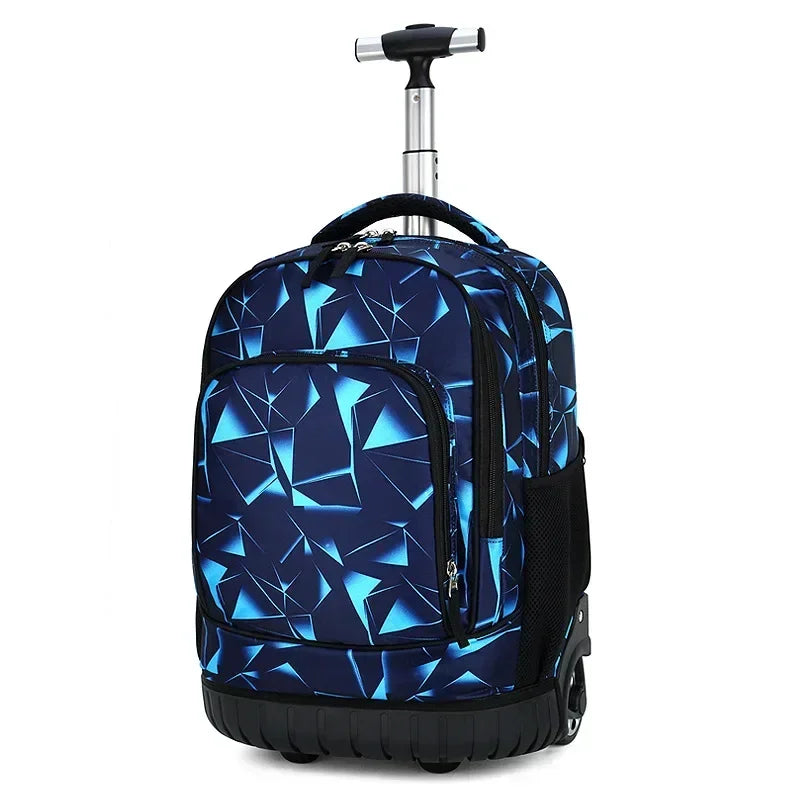 Men Trolley Backpack Rolling Luggage Suitcase Large Capacity Children Boys Backpacks with Wheels Girls Waterproof School Bag