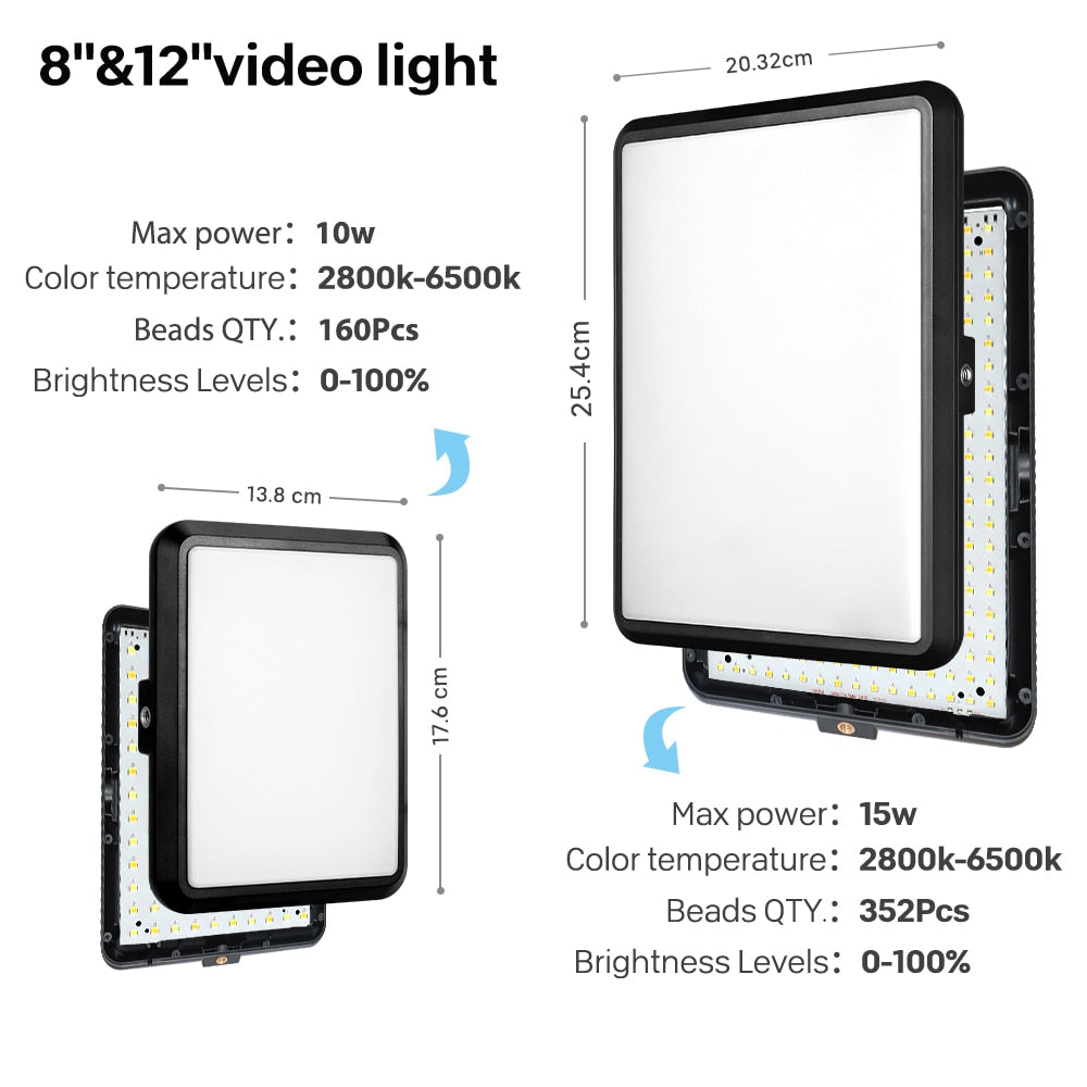 LED-Fülllicht-Panel-Beleuchtungsset mit Tischarm-Überkopfhalterung für Studiofotografie, Videoaufzeichnung, YouTube-Live-Stream