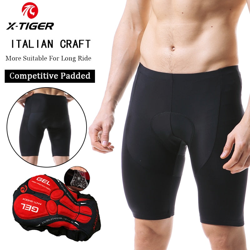 X-TIGER Herren-Radhose, Coolmax 5D gepolsterte Fahrrad-Reithose, stoßfeste MTB-Fahrrad-Shorts