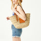 Designer lässige gewebte Rattan-Handtasche mit großer Kapazität, Sommer-Strand-Bali-Stroh-Tasche, großer Korb-Geldbeutel