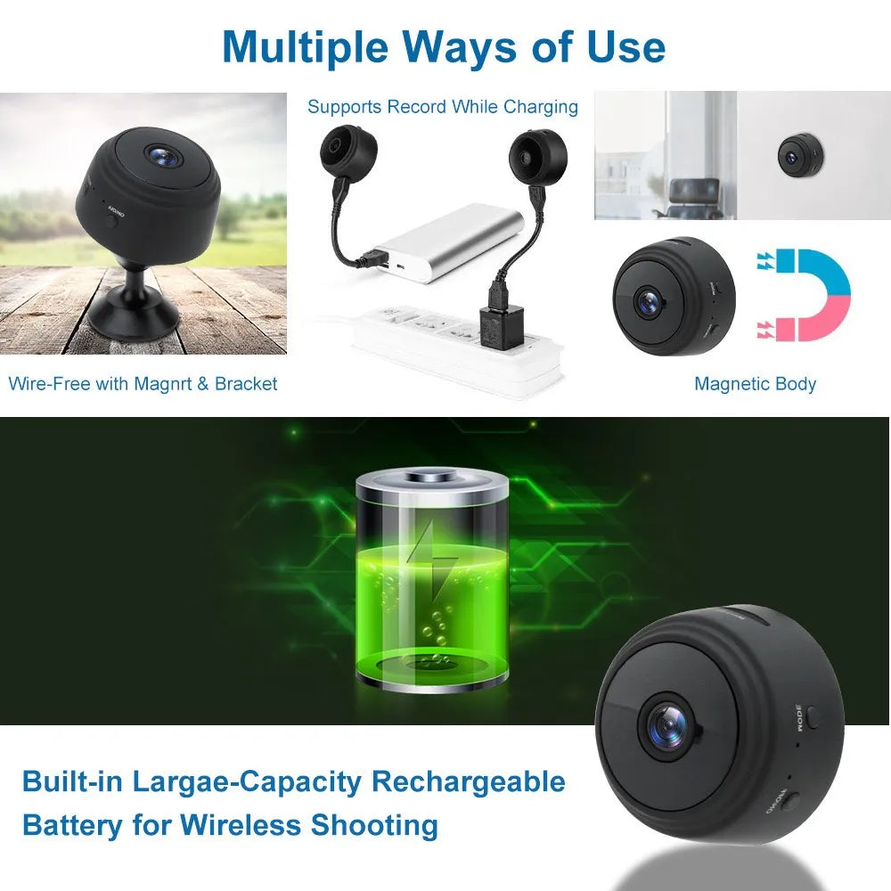 Neue 1080P Drahtlose Wifi Mini Sicherheit Kamera, Magnetische Indoor IP Kamera Baby Monitor mit Video Überwachung