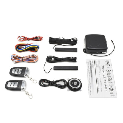 12V Universal Autoschlüsselloses Zugangssystem, Motor Start Alarm System Ein-Knopf Start/Stopp System, Fernstarter Stop