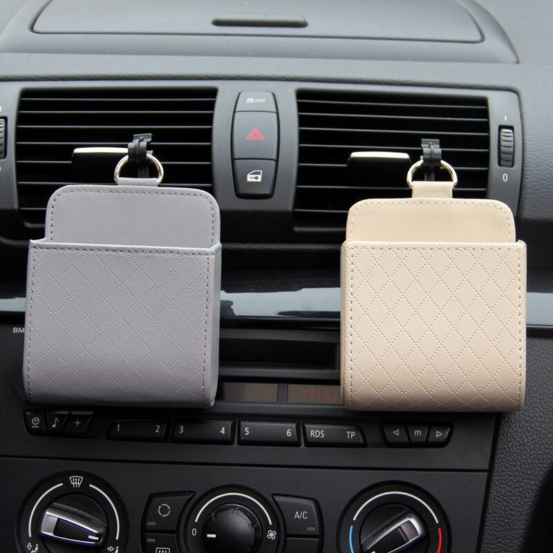 1pc Auto Lagerung Organizer Box, Tasche Air Vent Dashboard, Leder Telefonhalter für Auto