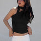 Backless Sexy Off Schulter Halter Tank Tops, Damen Vintage Ärmel Crop Top Y2K Kleidung