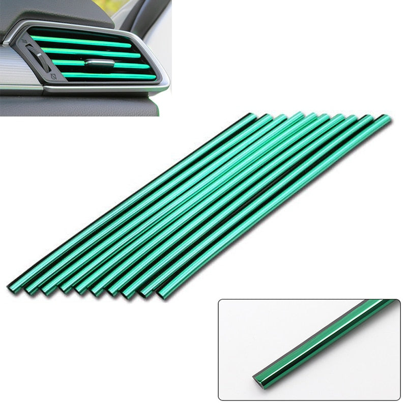 10PCS 20cm Auto Klimaanlage Outlet Dekorative Luftauslass-Dekorstreifen, Auto Tür Kante ecke Schutz