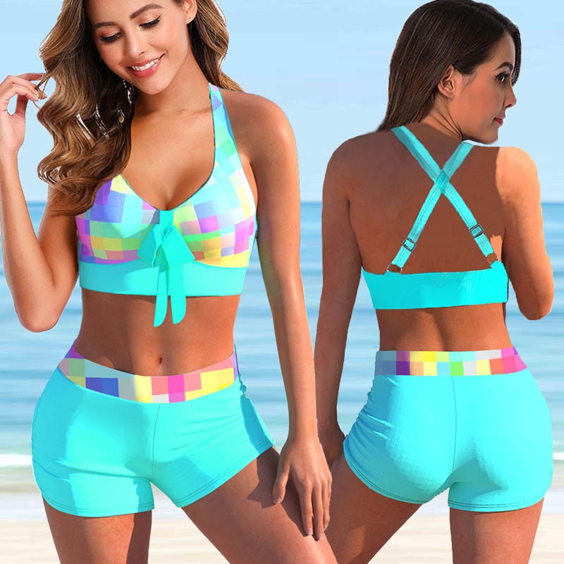 2023 neue Hohe Taille Sexy Badeanzug für Damen, zwei Stücke set Print Push Up Bademode