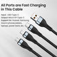 6A 3-in-1 SuperCharging-Kabel Micro-USB-Typ-C, Schnellladegerät Micro-USB-Typ-C-Datenkabel für iPhone 14, 13 Samsung Xiaomi, Huawei