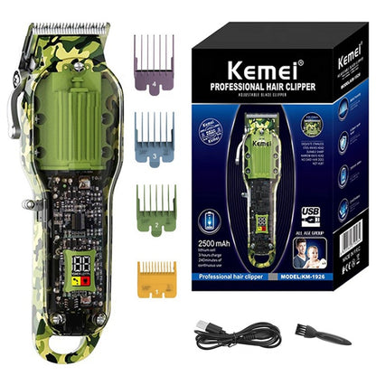 Kemei Professioneller Haarschneider, verstellbarer Haarschneider für Männer, kabel- und schnurlos, elektrische Bart-Haarschneidemaschine, wiederaufladbar
