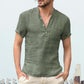 Einfarbig Herren Casual Baumwolle Leinen Shirts-Stehkragen, Frühling - Herbst Shirts mit langen Ärmel