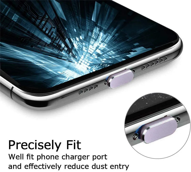 1-20pcs Metal Anti Dust Plugs Charger Dock Plug for IPhone 14 13 12 Pro Max IPad AirPods Apple Series Lightning Port Cap Covers