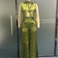 Mode hohe Taille Flare Hosen Set mit breiten Bein