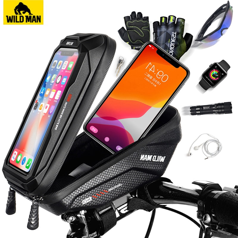Radfahren Lenkertasche, Regenfeste 6,7 Zoll  Fahrradtasche mit Touchscreen