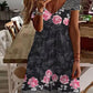 2023 Sommer Damen Mini Kleid mit V-ausschnitt, Kurzarm Kleid mit Sexy Blumen Druck