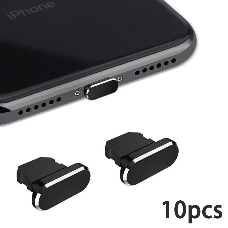 1-20pcs Metal Anti Dust Plugs Charger Dock Plug for IPhone 14 13 12 Pro Max IPad AirPods Apple Series Lightning Port Cap Covers