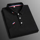 Business-Poloshirt für Herren, bequemes und atmungsaktives einfarbiges Revers-Poloshirt aus Eisseide, kurzärmeliges Golfshirt