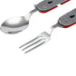 4 in 1 Multifunktionales Outdoor-Geschirr aus Edelstahl, faltbar, Gabel, Löffel, Messer, ideal für Picknick, Camping, Wandern, Reisen