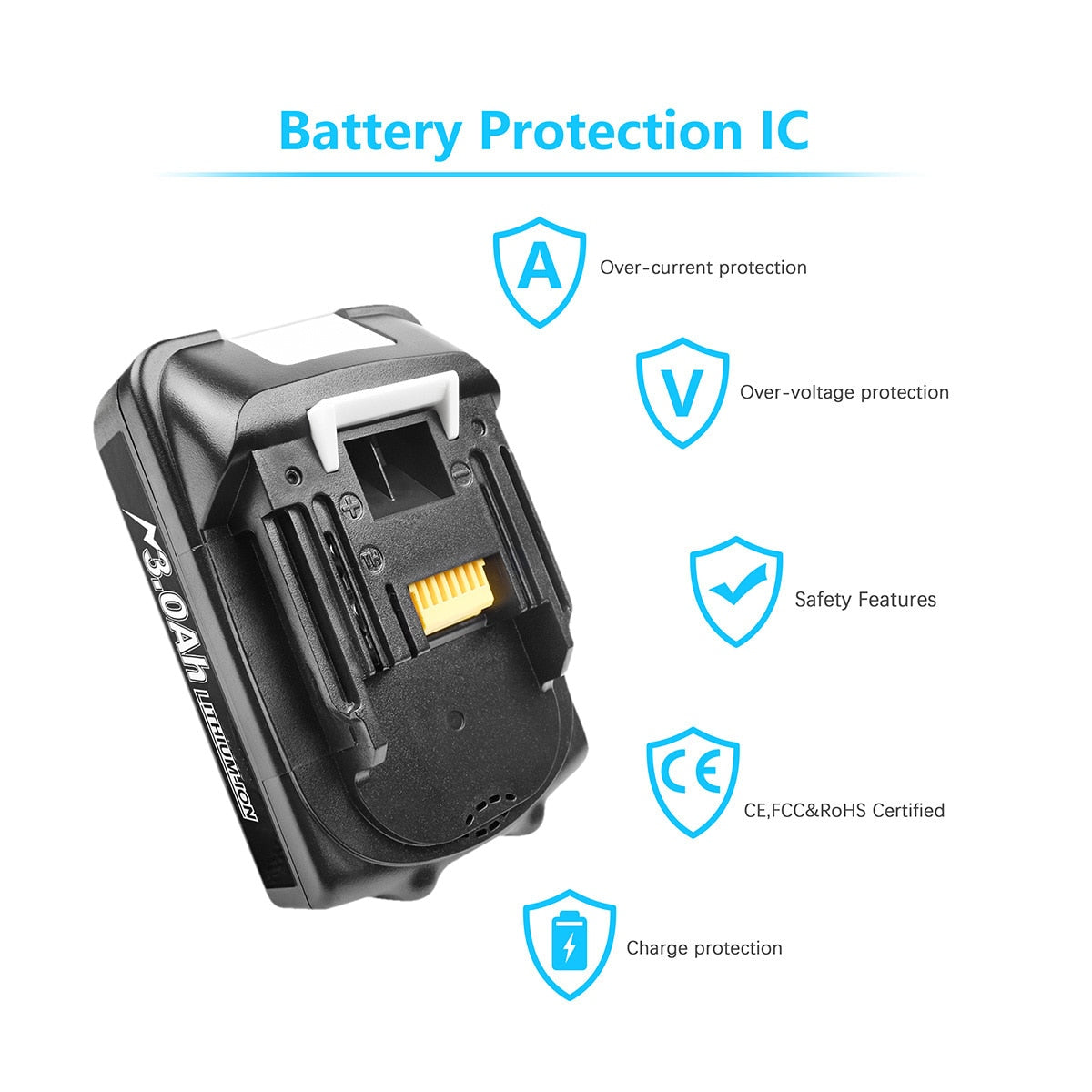 18V 3000mAh für Makita BL1815 Elektrowerkzeuge Ersatzakku für Makita BL1815, BL1840, LXT400, 194204-5, 194205-3, 194309-1, L50