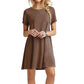 Secret Damen-Sommer-Strand-Minikleid, modisch & kurzärmelig, lockere T-Shirt-Kleider S-2XL