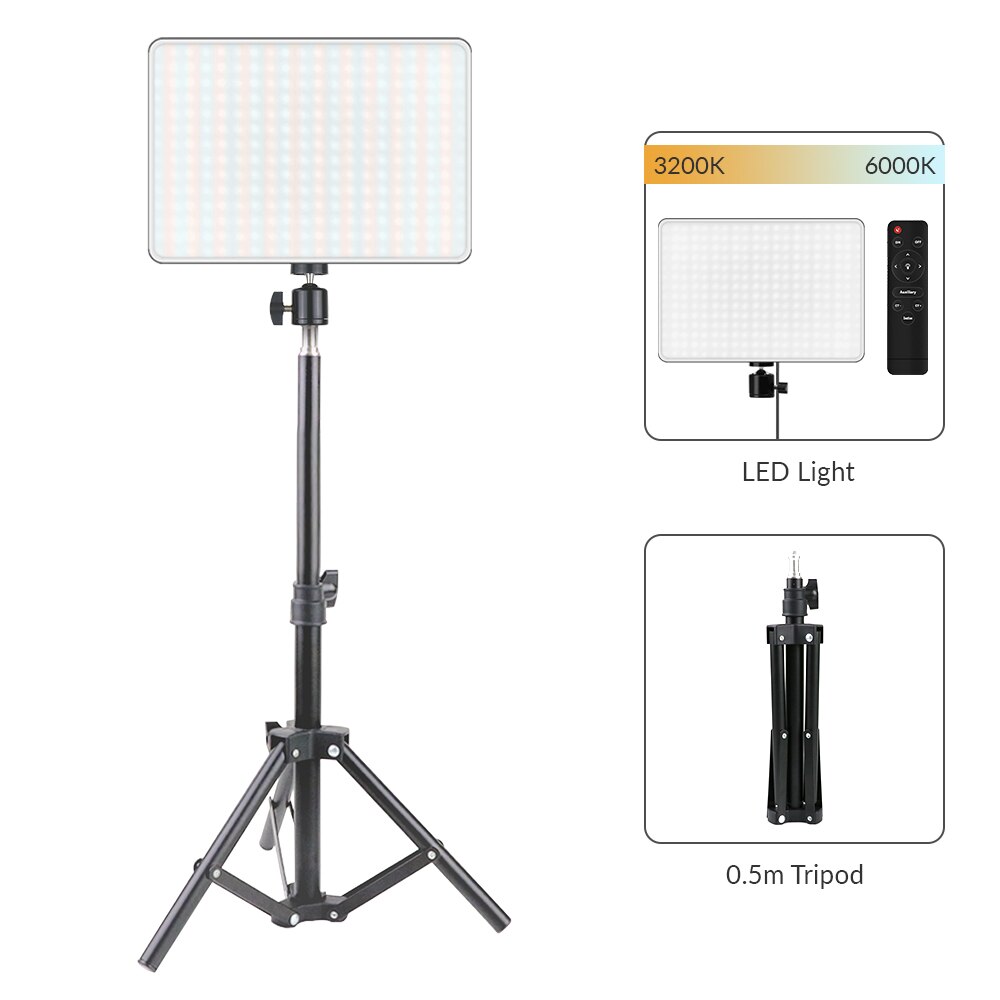 LED Foto Studio Licht 3200K-5600K für Professionelle Fotographie, Beleuchtung mit Stativ für Live-Stream