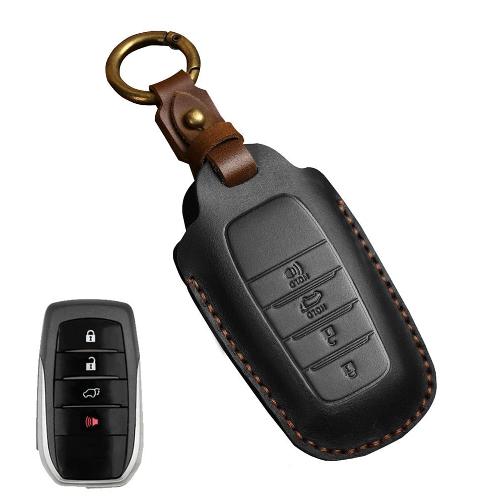 Neue Leder-Schlüsselhülle für Toyota Camry, Corolla, RAV4, Prius, CHR / C-HR, Corolla Avalon, GT86 2015–2020
