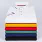 Business-Poloshirt für Herren, bequemes und atmungsaktives einfarbiges Revers-Poloshirt aus Eisseide, kurzärmeliges Golfshirt