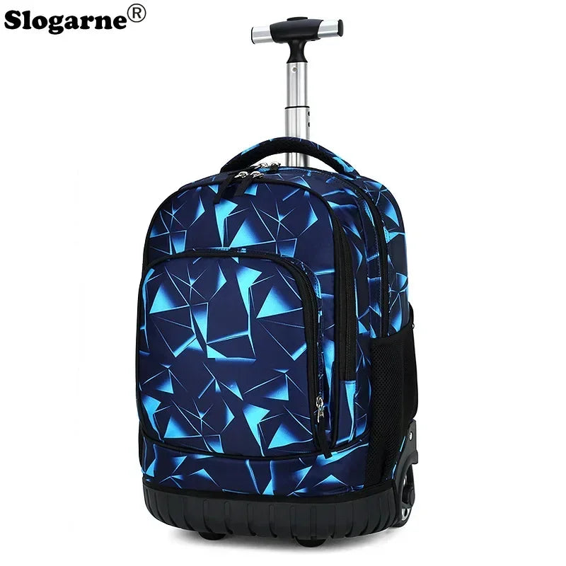 Men Trolley Backpack Rolling Luggage Suitcase Large Capacity Children Boys Backpacks with Wheels Girls Waterproof School Bag