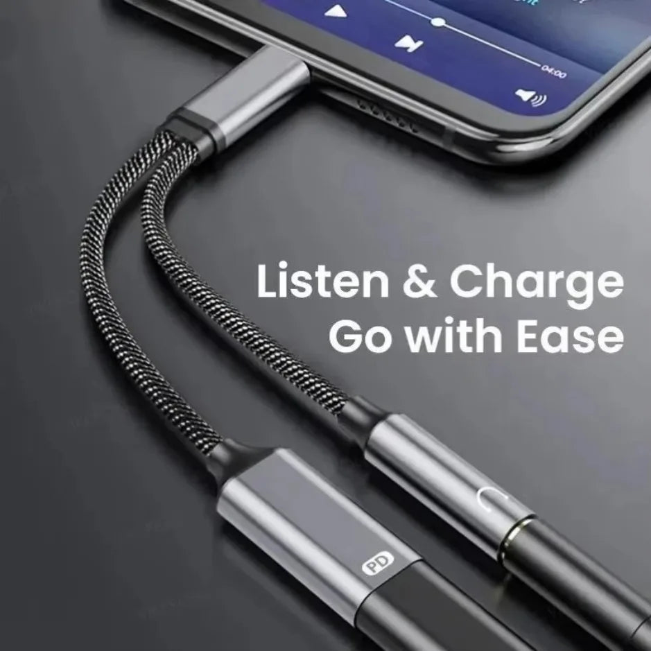 XIKCU 2 in 1 USB C to 3.5mm Headphone and Charger Adapter USB C PD 3.0 Port to Aux Audio Jack Fast Charging Dongle Cable Cord