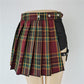 All Match Kurzer Rock, modisch, Tartan-Rot, Skarierter Rock mit seitlichen Knöpfen, lässiger Minirock für Damen