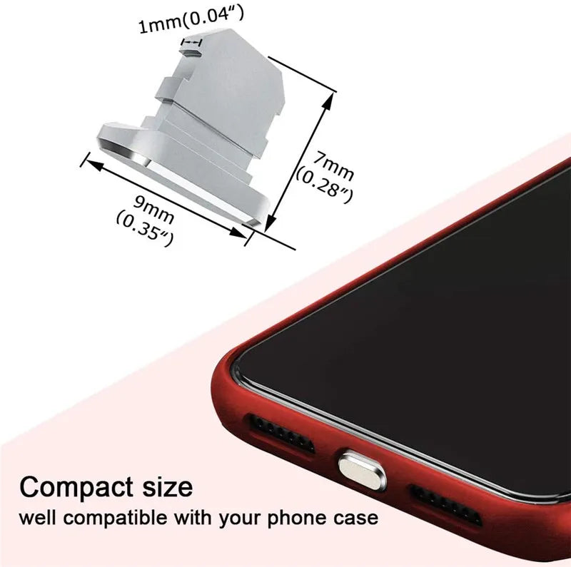 1-20pcs Metal Anti Dust Plugs Charger Dock Plug for IPhone 14 13 12 Pro Max IPad AirPods Apple Series Lightning Port Cap Covers