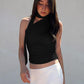 Backless Sexy Off Schulter Halter Tank Tops, Damen Vintage Ärmel Crop Top Y2K Kleidung