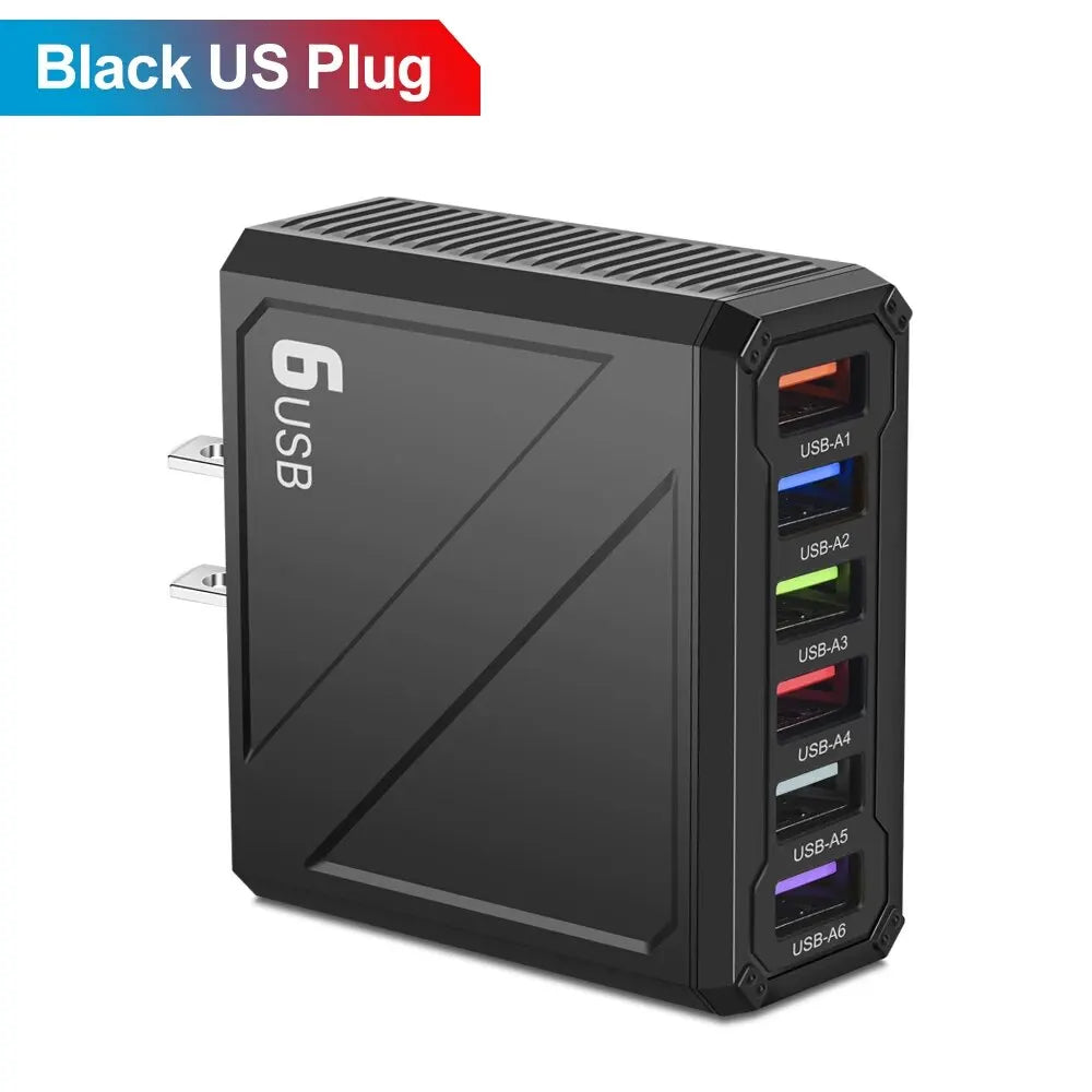 3.1A 6Ports USB Charger Fast Charging Wall Charger Quick Charge For iPhone Samsung Xiaomi Huawei Mobile Phone Adapter