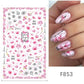 1PCS 3D Nagelzubehör, Maniküre-Nagelteile, Nageldekoration mit Liebes-Herz Aufkleber