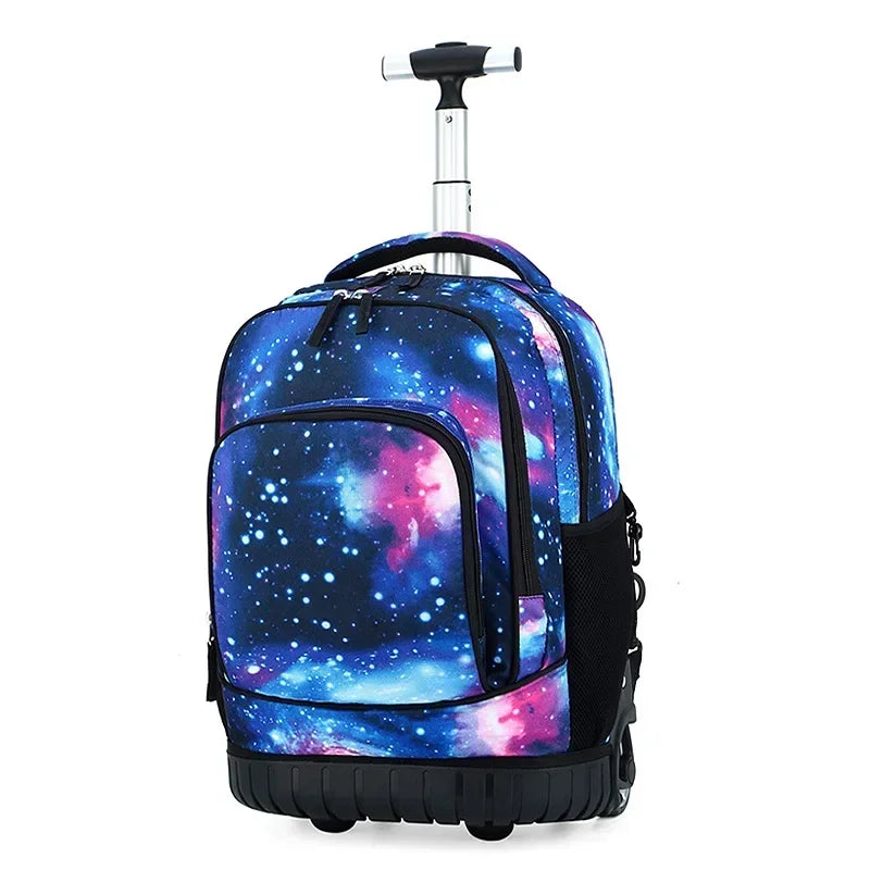 Men Trolley Backpack Rolling Luggage Suitcase Large Capacity Children Boys Backpacks with Wheels Girls Waterproof School Bag