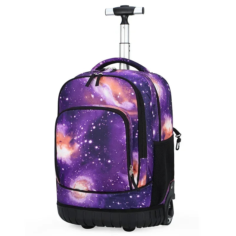 Men Trolley Backpack Rolling Luggage Suitcase Large Capacity Children Boys Backpacks with Wheels Girls Waterproof School Bag