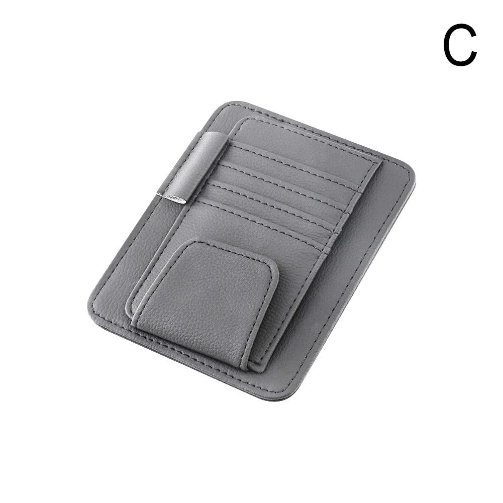 Auto-Sonnenblenden-Organizer aus Leder, Sonnenbrillenhalter, Aufbewahrung, Kartenhalter