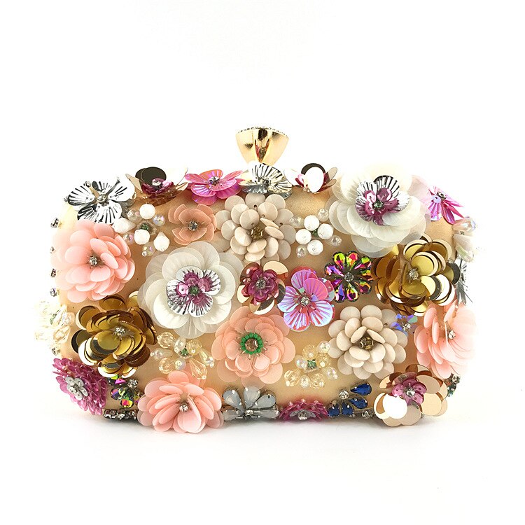 Handgemachte Damen Blumen Clutch Abendtaschen, Stil Geldbörse