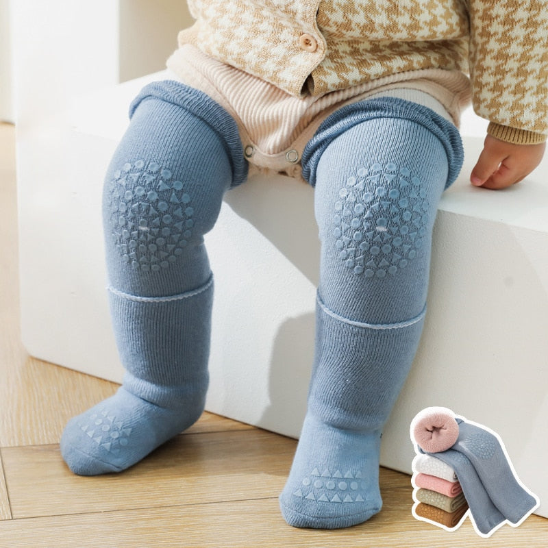 Baby Antirutsch Socke und Knieschutz für kleine Kinder, Baby Krabbeln Knie Pads Socken Set