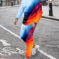 Herren Jogging Trainingsanzug mit 3D-Druck, lose 2 Teilige Strassenmode
