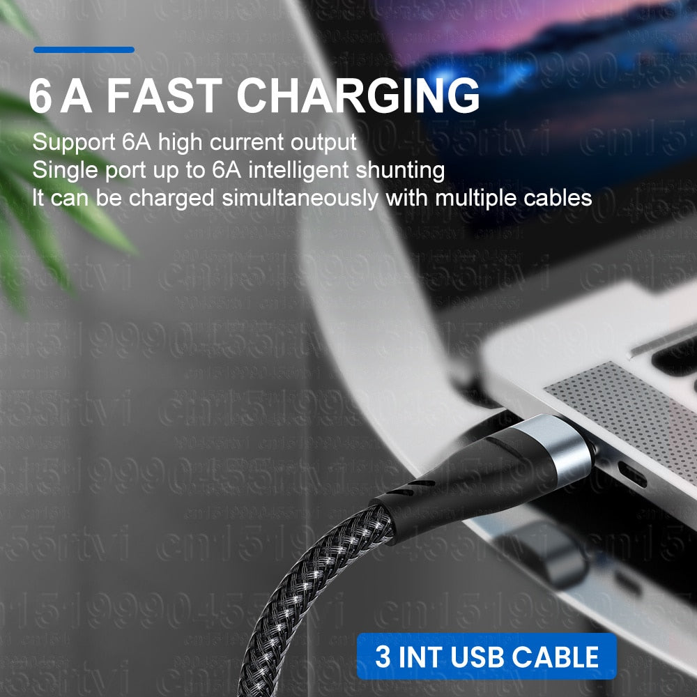 6A 3-in-1 SuperCharging-Kabel Micro-USB-Typ-C, Schnellladegerät Micro-USB-Typ-C-Datenkabel für iPhone 14, 13 Samsung Xiaomi, Huawei