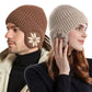 Neue Outdoor Unisex-Winterstrickmütze mit Pelzfutter und Ohrenklappen, modische Beanie-Mütze für Männer und Frauen