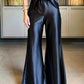 Mode hohe Taille Flare Hosen Set mit breiten Bein