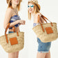 Designer lässige gewebte Rattan-Handtasche mit großer Kapazität, Sommer-Strand-Bali-Stroh-Tasche, großer Korb-Geldbeutel