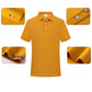 Business-Poloshirt für Herren, bequemes und atmungsaktives einfarbiges Revers-Poloshirt aus Eisseide, kurzärmeliges Golfshirt